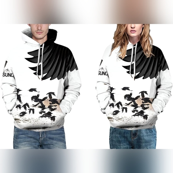 New Men's Graphic Drawstring Hoodie Sweater Multiple Sizes - Picture 5 of 5